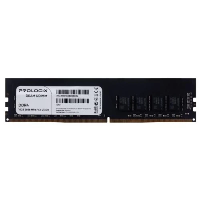 Пам'ять 16Gb DDR4, 2666 MHz, ProLogix, 19-19-19-43, 1.2V (PRO16GB2666D4)