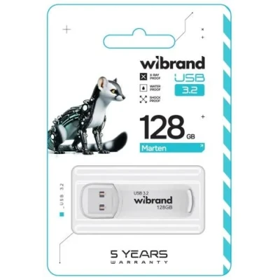 Флеш накопичувач USB 128Gb Wibrand Marten, White, USB 3.2 Gen 1 (WI3.2/MA128P10W)
