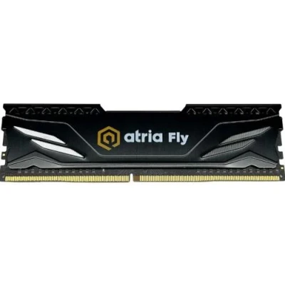 Пам'ять 8Gb DDR4, 3200 MHz, Atria Fly, Black, 18-22-22-42, 1.35V, з радіатором (UAT43200CL18B/8)