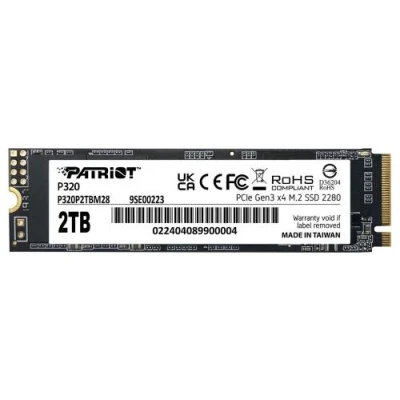 Твердотільний накопичувач SSD 2Tb, Patriot P320, PCI-E 3.0 x4, M.2 2280, 3D TLC, 3000/2200 МБ/с (P320P2TBM28)