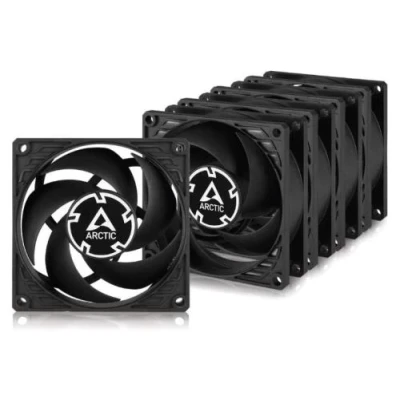 Вентилятор 80 мм, Arctic P8 Silent, Black, 5 шт, 80х80х25 мм, 1600 об/хв, 3-pin, гідравлічний підшипник (ACFAN00301A)