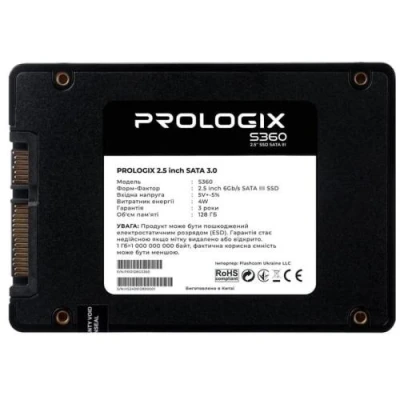 Твердотільний накопичувач SSD 128Gb, ProLogix S360, SATA3, 2.5", 3D TLC, 530/510 МБ/с (PRO128GS360) Твердотільний накопичувач SSD 128Gb, ProLogix S360, SATA3, 2.5", 3D TLC, 530/510 МБ/с (PRO128GS360)