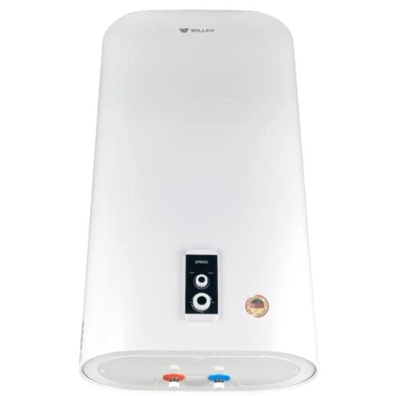 Водонагрівач Willer EVH80R Spring, 2000W, 80л, універсальний, мокрий ТЕН, 2 ТЕНи, плаский, механічне керування, 3 режими потужності, зовнішній терморегулятор, бак титанокварцова емаль, С, 95.5х53х31см