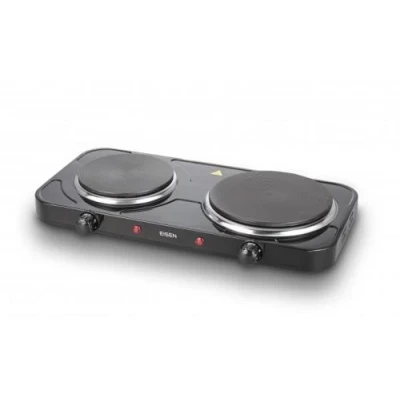 Настільна плита Eisen EHP-258B Black, 2500W (1500+1000), 2 конфорки 18,5 та 15,5см, чавун, 5 режимів температури, термостат від перегрівання