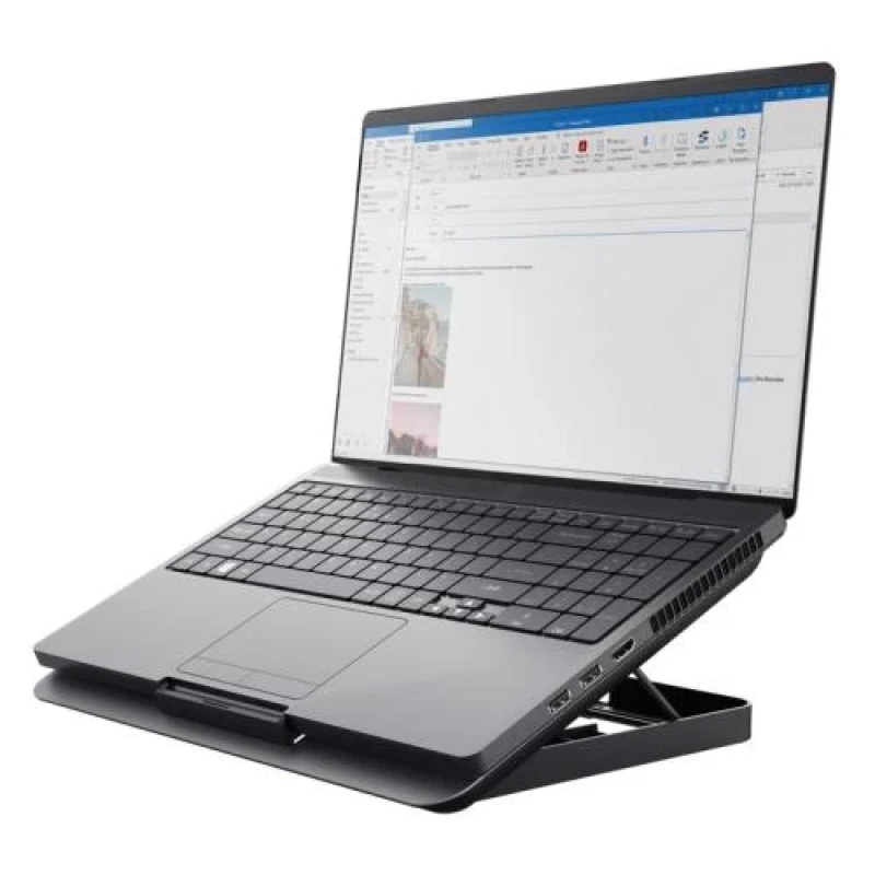 Підставка для ноутбука до 16" Trust Exto, Grey, 1x18 см вентилятор (650 rpm, 35 dB), сітчасте алюмінієве верхнє покриття, 350х255х25 мм, 630 г (21962)