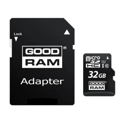 Карта пам'яті microSDHC, 32Gb, Goodram M1AA, Class10 UHS-I U1, SD адаптер, до 100/10 МБ/с (M1AA-0320R12)