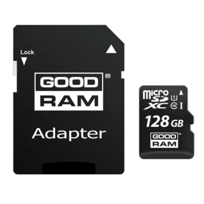 Карта пам'яті microSDXC, 128Gb, Goodram M1AA, Class10 UHS-I U1, SD адаптер, до 100/10 МБ/с (M1AA-1280R12)