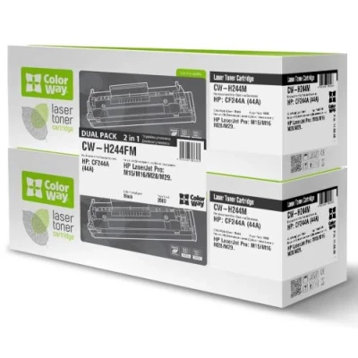 Картридж HP 44A (CF244A), Black, M15/M28, 1000 стор, ColorWay, Dual Pack (CW-H244FM)