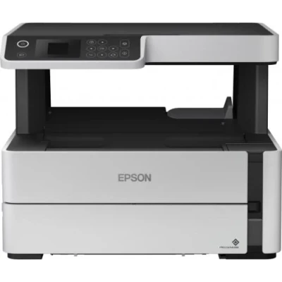 БФП струменевий ч/б A4 Epson M2140, Black, 2400х1200 dpi, дуплекс, до 39 стор/хв, РК-екран 3.7 см, USB, вбудоване СБПЧ, два контейнери з чорнилом по 120 мл, чорнило Epson 110 (C11CG27405)