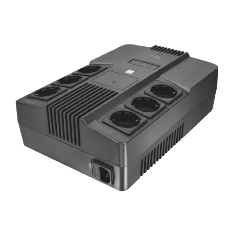 Джерело безперебійного живлення Trust Maxxon 800VA UPS, Black, встроенный аккумулятор, 6 розеток, защита от перенапряжений (IEC) (23326)