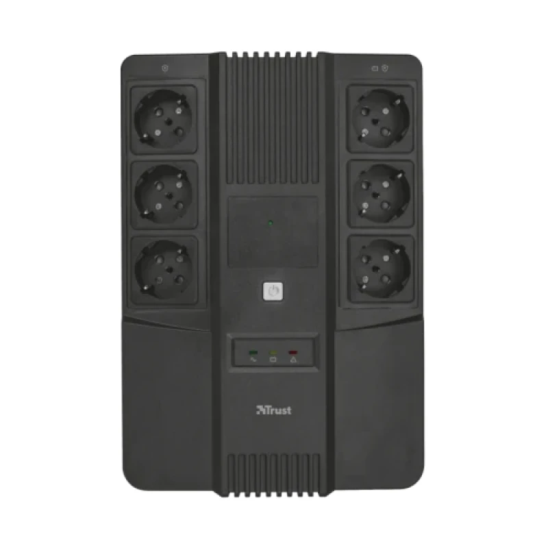 Джерело безперебійного живлення Trust Maxxon 800VA UPS, Black, встроенный аккумулятор, 6 розеток, защита от перенапряжений (IEC) (23326)