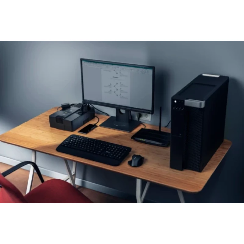 Джерело безперебійного живлення Trust Maxxon 800VA UPS, Black, встроенный аккумулятор, 6 розеток, защита от перенапряжений (IEC) (23326)