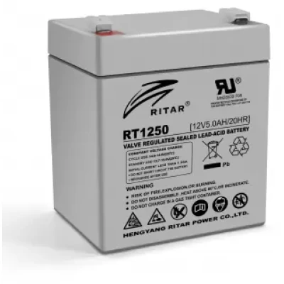 Акумуляторна батарея Ritar, 12V, 5 Агод, AGM, F2, 101x90x70 мм, 1.35 кг (RT1250)