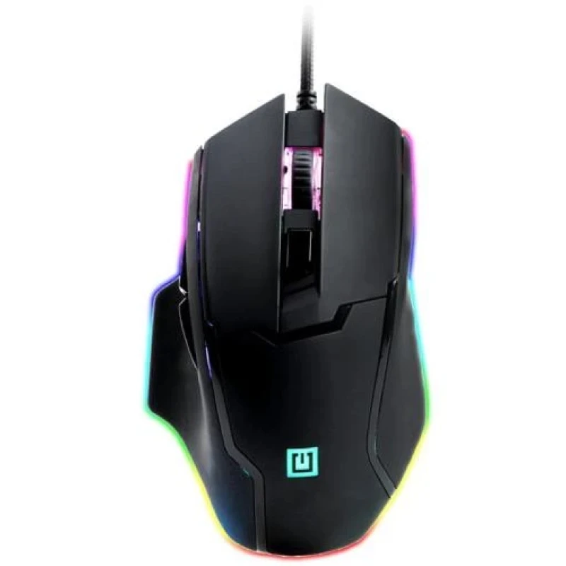 Миша REAL-EL RM-555, Black, USB, оптична, 800/1200/1600/2400 dpi, 6 кнопок, 1,8 м, вбудоване підсвічування (RM-555)