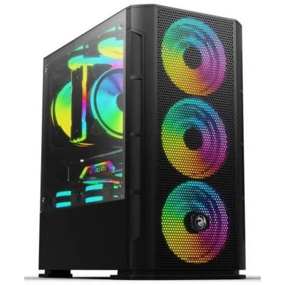 Корпус 2E Gaming CALLEO Black, без БЖ, Mini Tower, для Micro ATX / Mini ITX, 2xUSB 2.0, 1xUSB 3.0, 4x120 ARGB Fan, бічна панель із загартованого скла (2E-GB700)