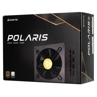 Блок живлення 750 Вт, Chieftec POLARIS, Black, модульний, 80+ Gold, Active PFC, 12 см, 3xMolex / 8xSATA / 4x6+2-pin / 1x20+4-pin / 2x4+4-pin, захист AFC/OCP/OPP/OTP/OVP/SCP/SIP/UVP, ATX 12V 2.4 (PPS-750FC)