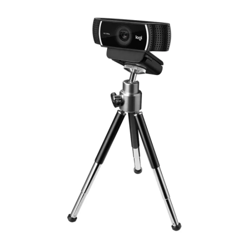 Веб-камера Logitech C922 PRO Stream, Black, 1920x1080 / 30 fps, стереомікрофон з функцією придушення шуму, автофокусування, широкий кут огляду (78°), об'єктив зі скляними лінзами, універсальне кріплення, USB, 1.5 м (960-001088)