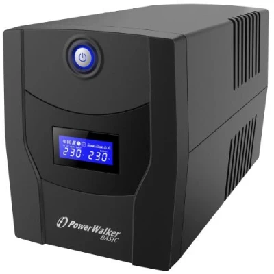 Джерело безперебійного живлення PowerWalker Basic VI 2200 STL, Black, 2200ВА/1320Вт, лінійно-інтерактивне, LCD, USB, 4 х Schuko розетки, апроксимована синусоїда, батарея 12В/9Аг x 2 шт, 148х178х298 мм, 10.8 кг (10121077)