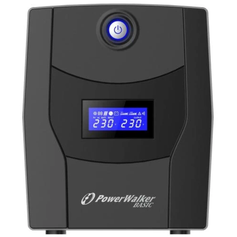 Джерело безперебійного живлення PowerWalker Basic VI 2200 STL, Black, 2200ВА/1320Вт, лінійно-інтерактивне, LCD, USB, 4 х Schuko розетки, апроксимована синусоїда, батарея 12В/9Аг x 2 шт, 148х178х298 мм, 10.8 кг (10121077)