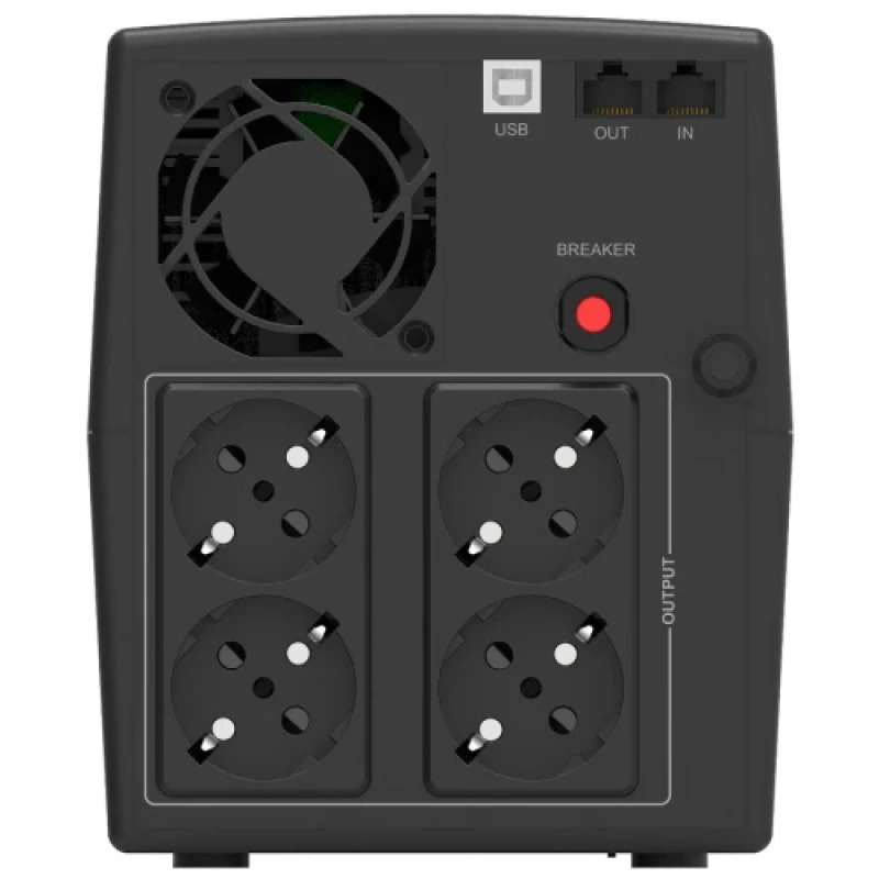 Джерело безперебійного живлення PowerWalker Basic VI 2200 STL, Black, 2200ВА/1320Вт, лінійно-інтерактивне, LCD, USB, 4 х Schuko розетки, апроксимована синусоїда, батарея 12В/9Аг x 2 шт, 148х178х298 мм, 10.8 кг (10121077)