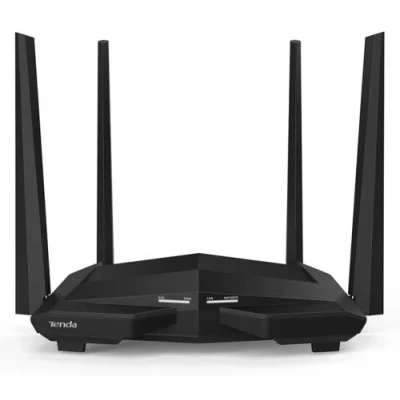 Роутер Tenda AC10, Wi-Fi 802.11ac/b/g/n, до 1167 Mb/s, 2.4GHz/5GHz, 3x10/100/1000 Mb/s, RJ45 10/100/1000Mb/s, 4 зовнішніх незнімних антени, IPTV/MU-MIMO