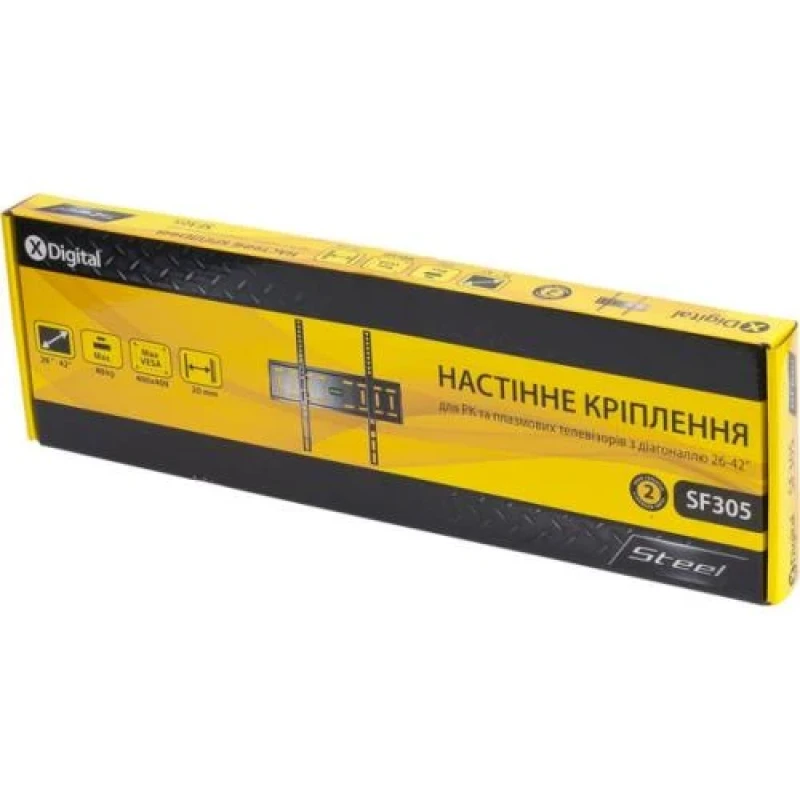 Настінне кріплення LCD/Plasma TV 26"-55" X-Digital SF305 Black, VESA 400x400, до 40 кг, відступ від стіни 20 мм