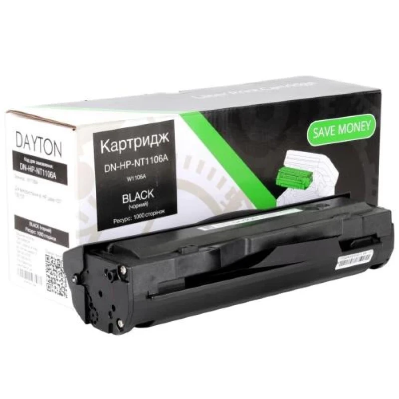 Картридж HP 106A (W1106A), Black, Laser 107/135/137, 1000 стор, Dayton (DN-HP-NT1106A)