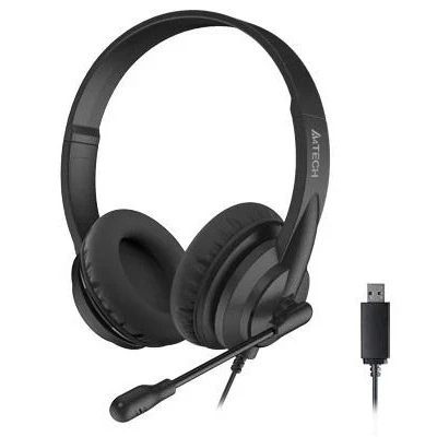 Навушники A4Tech HU-10, Black, USB, поворотний мікрофон, динаміки 40 мм, 105 дБ, 32 Ом, 2 м Навушники A4Tech HU-10, Black, USB, поворотний мікрофон, динаміки 40 мм, 105 дБ, 32 Ом, 2 м