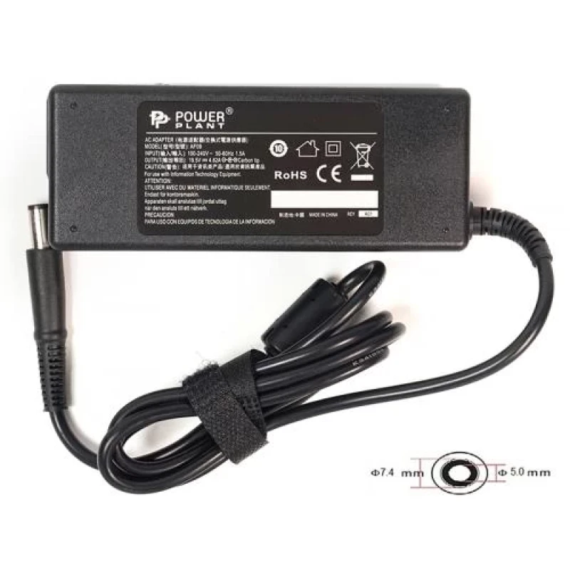 Блок живлення PowerPlant для ноутбуків DELL 19.5V, 4.62A, 90W, 7.4x5.0 (DE90G7450)