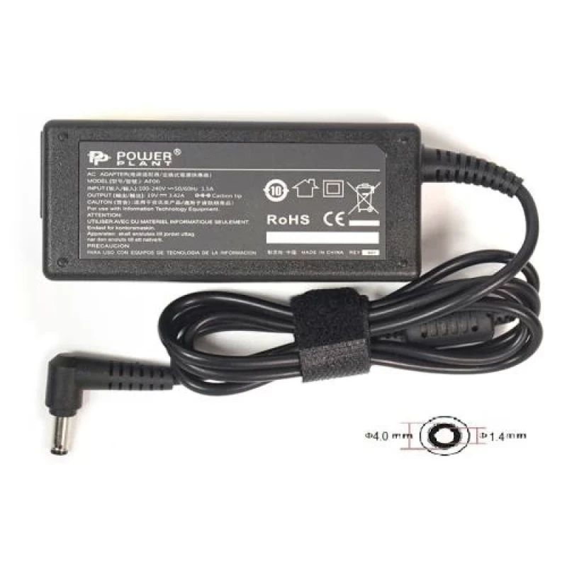 Блок живлення PowerPlant для ноутбуків Asus 19V, 3.42A, 65W, 4.0x1.35 (AS65F4014)