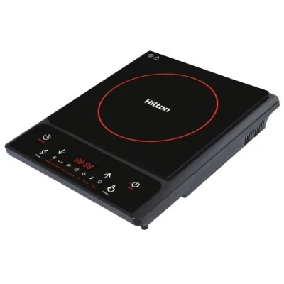Настільна плита Hilton HIC-151, Black, 1500W, індукційна, 8 режимів, 1 конфорка, склокераміка, таймер