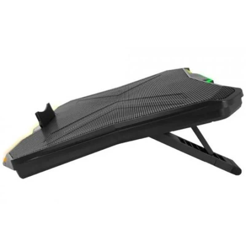 Підставка для ноутбука до 17" Esperanza "Xalok", Black, 1x18 см вентилятор (17-20 dB, 800 rpm), 10 режимів RGB підсвічування, 2xUSB, 400x300x26 мм (EGC110)