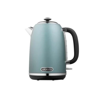 Електрочайник Ardesto EKL-F400G, Mint, 2200 Вт, 1.8 л, дисковий, індикатор роботи, корпус нержавіюча сталь, захист від перегріву та автоматичне відключення при відсутності води