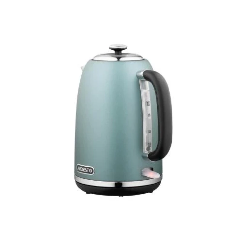 Електрочайник Ardesto EKL-F400G, Mint, 2200 Вт, 1.8 л, дисковий, індикатор роботи, корпус нержавіюча сталь, захист від перегріву та автоматичне відключення при відсутності води