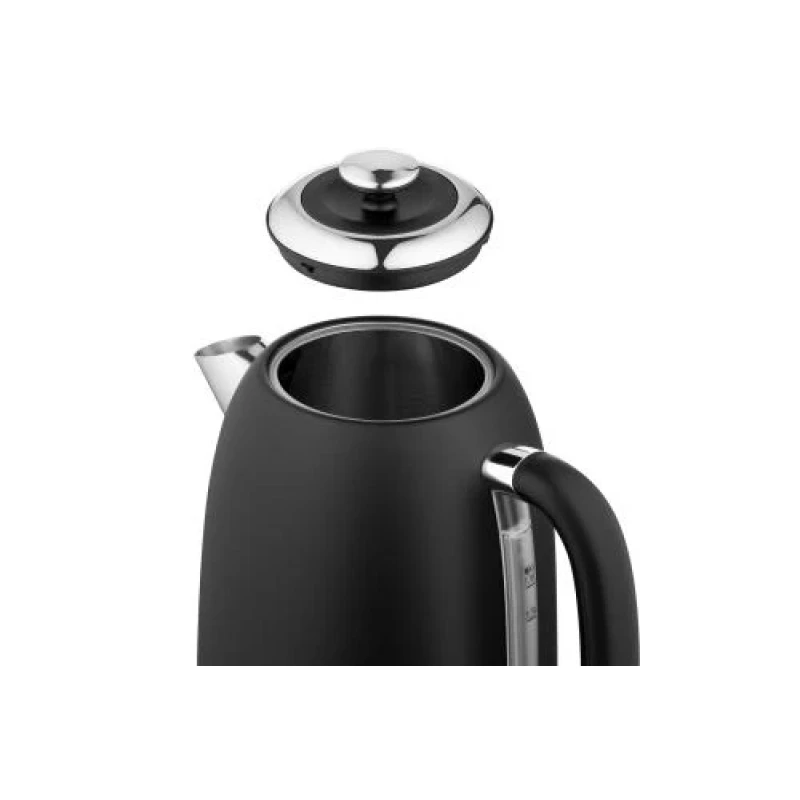 Електрочайник Ardesto EKL-F410BM, Black, 2200W, 1.8 л, дисковий, нержавіюча сталь, захист від перегріву, індикатор рівня води
