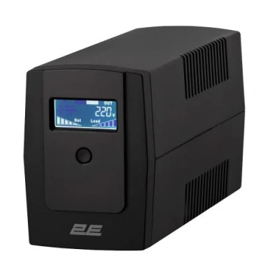 Джерело безперебійного живлення 2E DD650, Black, 650 ВА / 360 Вт, 2xSchuko, LCD екран, USB, 140x100x290 мм, 4.3 кг, акумулятори 1x12V/7Ah (2E-DD650)
