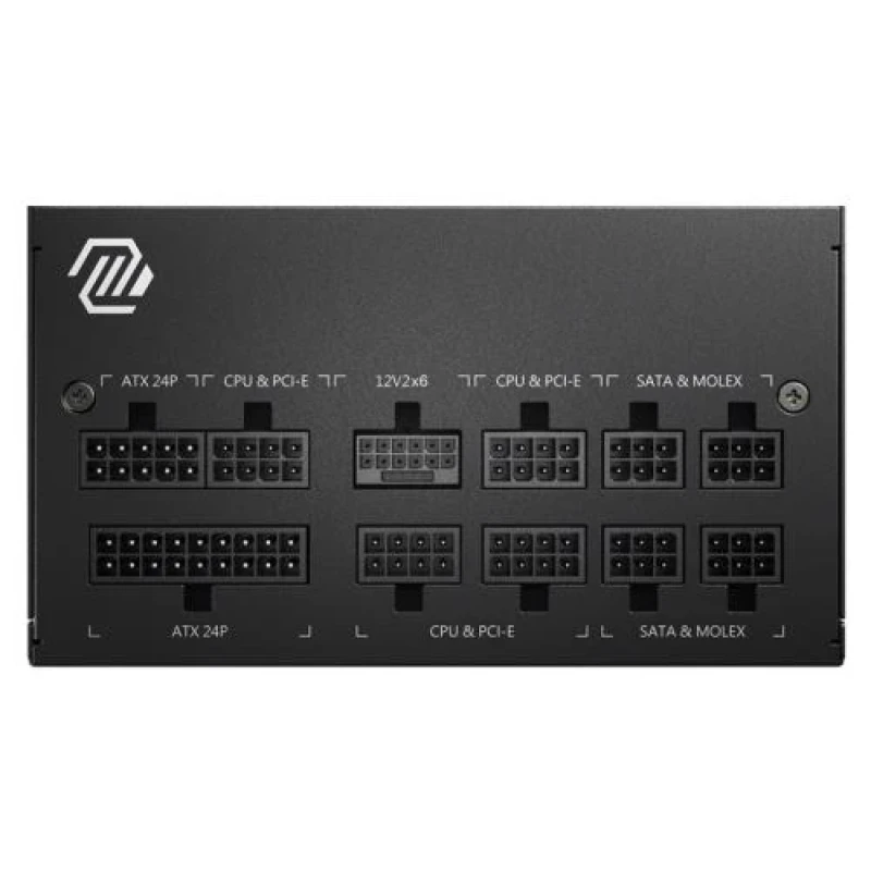 Блок живлення 750 Вт, MSI MAG A750GL PCIE5, Black, модульний, 80+ Gold, Active PFC, 12 см FBD, 4xMolex / 8xSATA / 1x16-pin / 3x6+2-pin / 2x4+4-pin / 1x20+4-pin, захист OCP/OVP/OPP/OTP/SCP/UVP