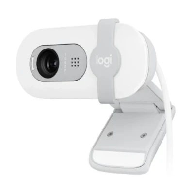Веб-камера Logitech Brio 100, Off-White, 1920x1080 / 30 fps, фіксований фокус, мікрофон, кут огляду 58°, RightLight 2, USB, 1 м (960-001617)