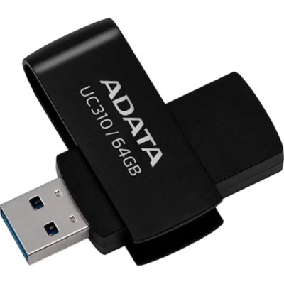 Флеш накопичувач USB 64Gb ADATA UC310, Black, USB 3.2 Gen 1, до 100 МБ/с (UC310-64G-RBK)