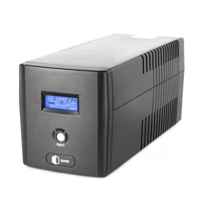 Джерело безперебійного живлення Qube DG 1250, Black, 1250VA / 720 Вт, 4xSchuko, AVR, USB, RJ45, LCD екран, акумулятор 2x12V 7Ah, 8.4 кг (QBDG1250)