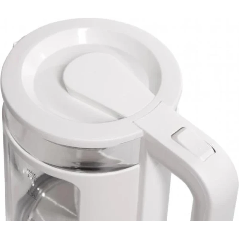 Електрочайник Liberton LEK-6830, White, 1500W, 1.7л, дисковий, подвійна стінка (нержавіюча сталь+скло), LED-підсвічування, автовідключення, індикатор включення, відкривання кришки ручне, шкала рівня води внутрішня