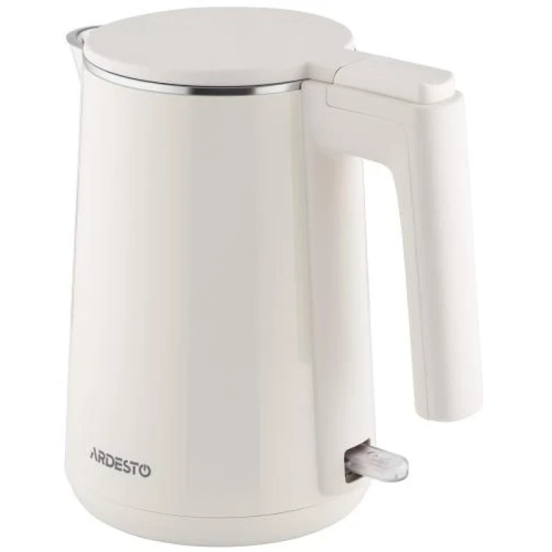 Електрочайник Ardesto EKL-F1BG, Beige, 1500W, 1л, дисковий, подвійний корпус, індикатор рівня води, контролер Strix