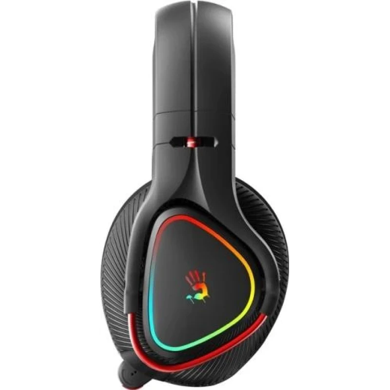 Навушники бездротові Bloody MR720 Black ігрові, мікрофон, RGB підсвічування, Bluetooth + 2.4GHz + 3.5 jack