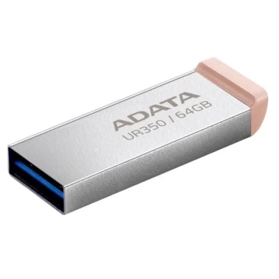 Флеш накопичувач USB 64Gb ADATA UR350, Silver/Brown, USB 3.2 Gen 1, до 100 МБ/с (UR350-64G-RSR/BG)