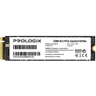 Твердотільний накопичувач SSD 256Gb, ProLogix S380, PCI-E 3.0 x4, M.2 2280, 3D TLC, 2300/2000 МБ/с (PRO256GS380)