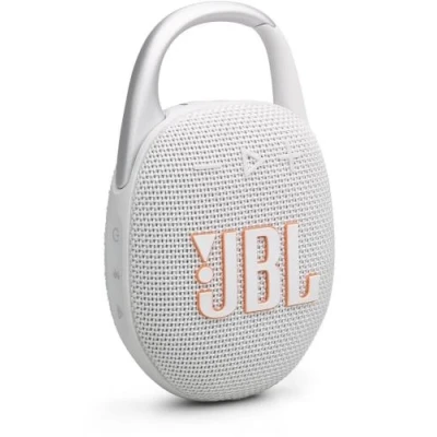 Колонка портативна 1.0 JBL Clip 5 White, 7B, Bluetooth, живлення від акумулятора, IP67 водонепроникна