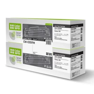 Картридж Canon 051, Black, LBP162, MF264/267/269, 1700 стор, ColorWay, Dual Pack (CW-C051FM)