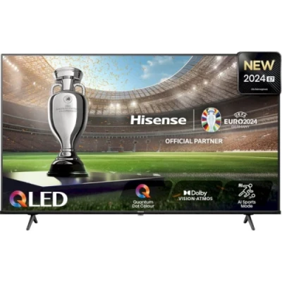 Телевізор 55" Hisense 55E7NQ, Black, QLED, 3840х2160, 60 Гц, Smart TV, DVB-T2/S2/C, 3xHDMI, 2xUSB, Vesa 200x400