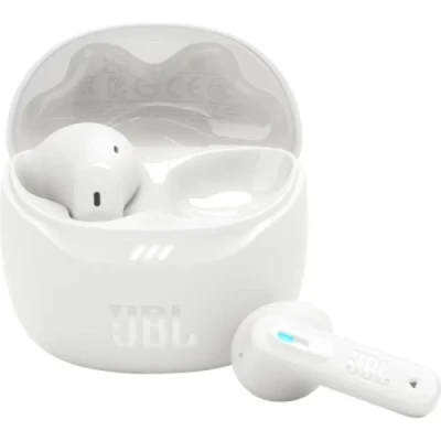 Навушники бездротові JBL Tune Flex 2, White, Bluetooth, мікрофон, акумулятор 55 mAh, чохол з функцією зарядки, технологія "JBL Pure Bass Sound" (JBLTFLEX2WHT)