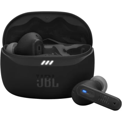 Навушники бездротові JBL Tune Beam 2, Black, Bluetooth, мікрофон, акумулятор 65 mAh, чохол з функцією зарядки, технологія "JBL Pure Bass Sound" (JBLTBEAM2BLK)